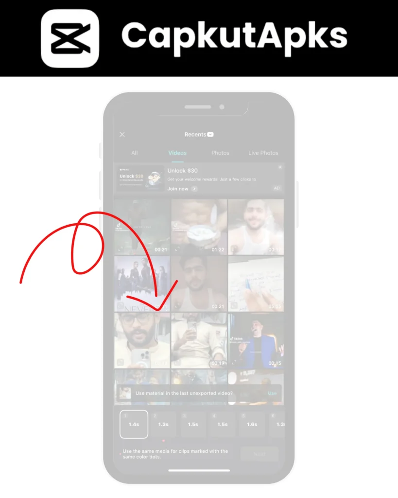 Add Your Media in CapCut from gallery